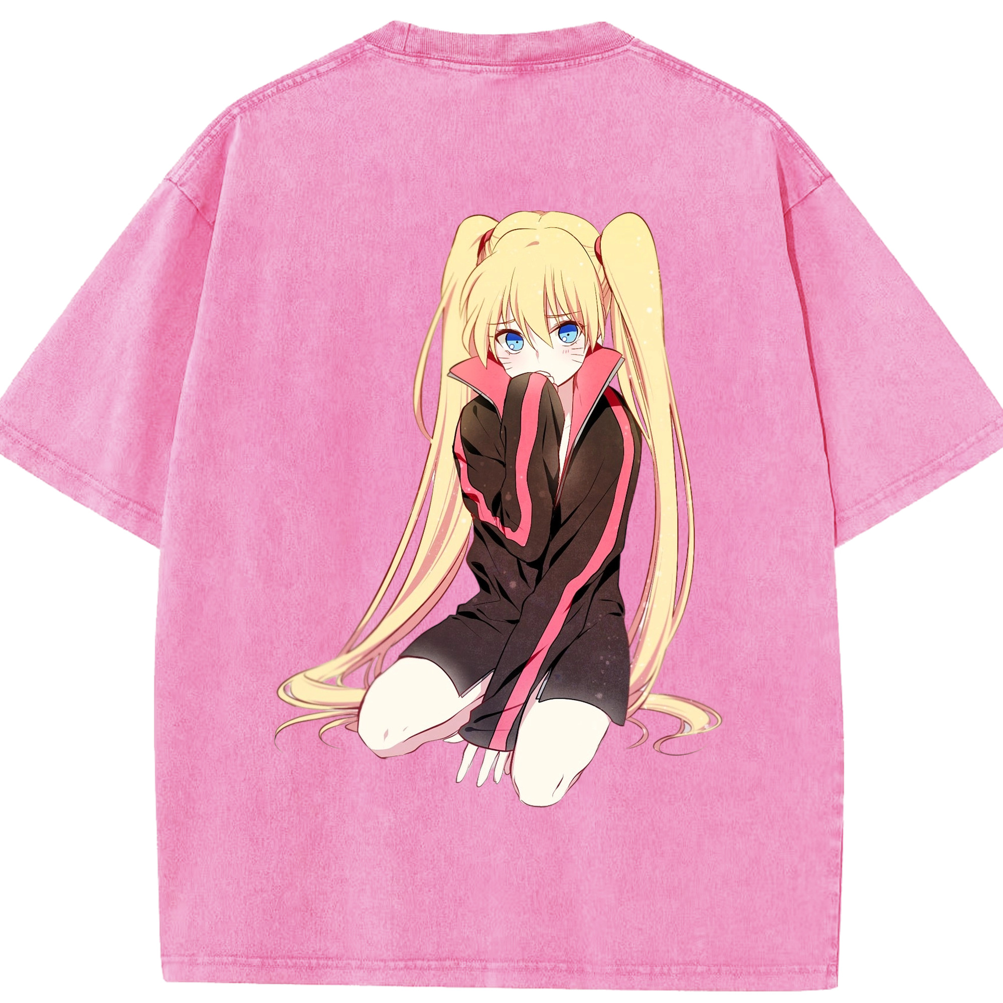 （画像用） NARUTO -ナルト- うずまき ナルト Uzumaki Naruto 綿100% ヴィンテージ風 半袖Tシャツ（背面プリント）